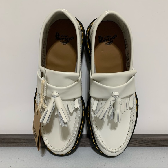 The Dr. Martens Adrian Yellow Stitch Leather Tassel Loafers-Size 7 NWT - Picture 4 of 12